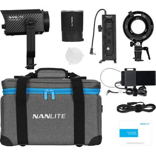 Nanlite Forza 60 II monolight 5600K LED light with Battery Handle and Bowens adaptor