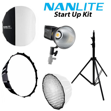 Nanlite Forza 60B Start Up Kit includes light Lantern Softbox Grid Stand