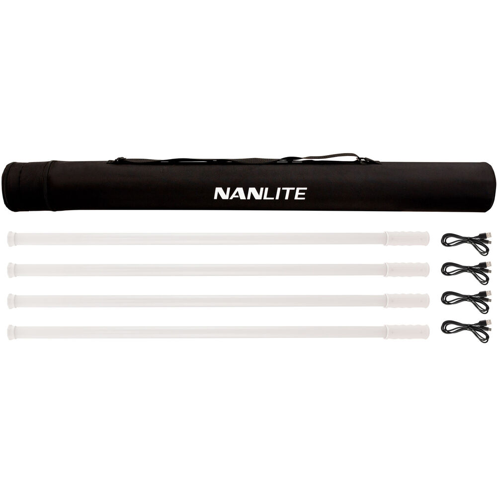 Nanlite Pavotube T8-7X LED Tube 4 Light Kit with Bag