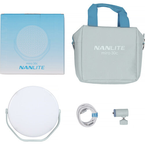 Nanlite Miro 30c RGB Round LED Light Panel (Mint Blue)