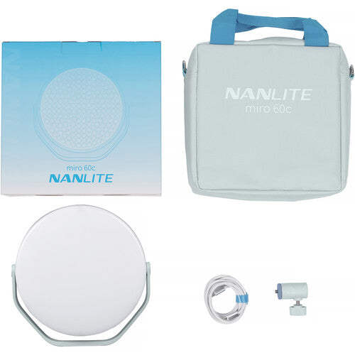 Nanlite Miro 60c RGB Round LED Light Panel (Mint Blue)