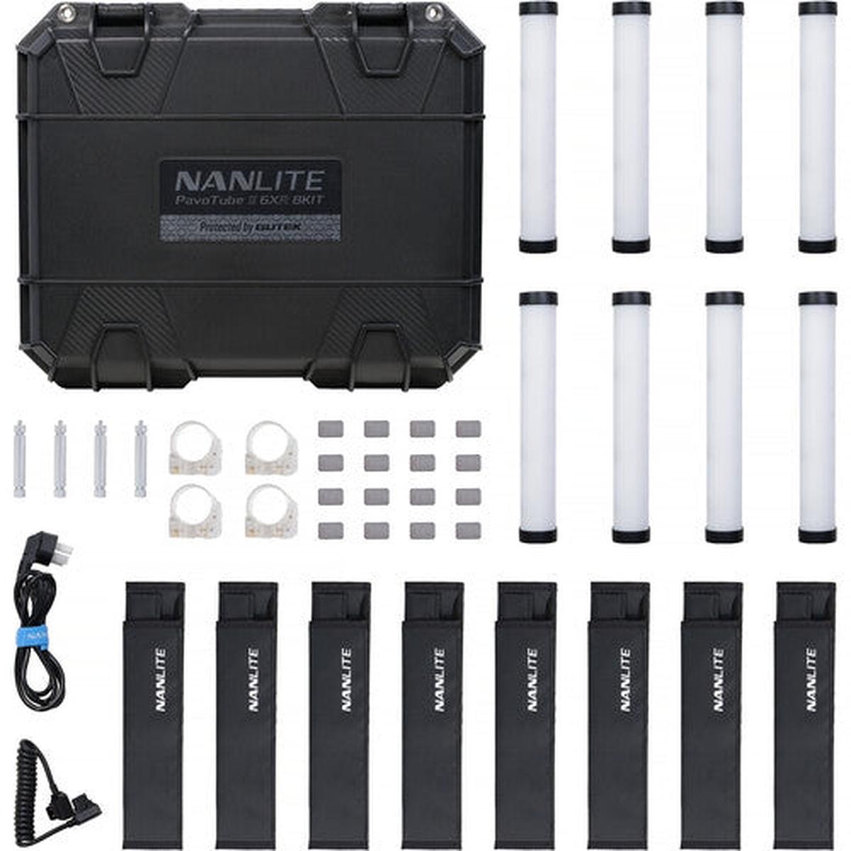 NANLITE PavoTube II 6XR LED RGBWW Pixel Tube Light (8 Light Kit)