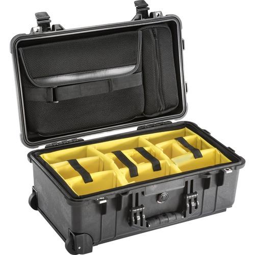 Pelican 1510SC Studio Black Case with Dividers & Laptop Sleeve