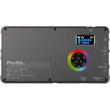 Phottix M200R RGB LED On Camera Light with Power Bank