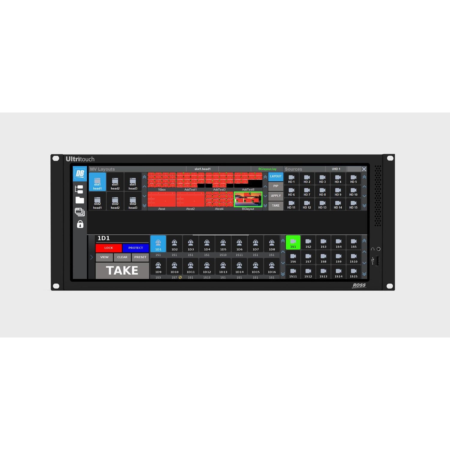 Ross Video ULTRITOUCH-4 Ethernet Enabled 4RU LCD Touchscreen Control Panel