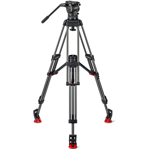 Sachtler FSB 10 MkII 100mm Head with ENG 2 Carbon Fiber Tripod System Mid-Level Spreader