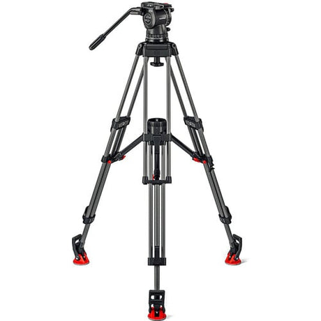 Sachtler FSB 10 MkII 100mm Head with ENG 2 Carbon Fiber Tripod System Mid-Level Spreader