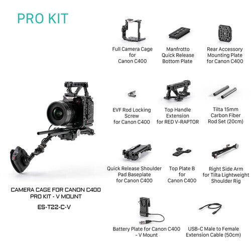 Tilta Camera Cage for Canon C400 Pro Kit - V Mount