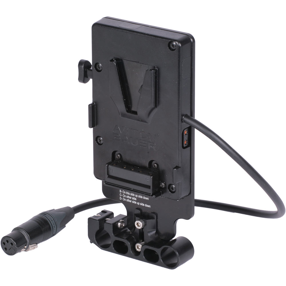 Vocas 15 mm rail V-lock mount plate with 4 pin XLR connector