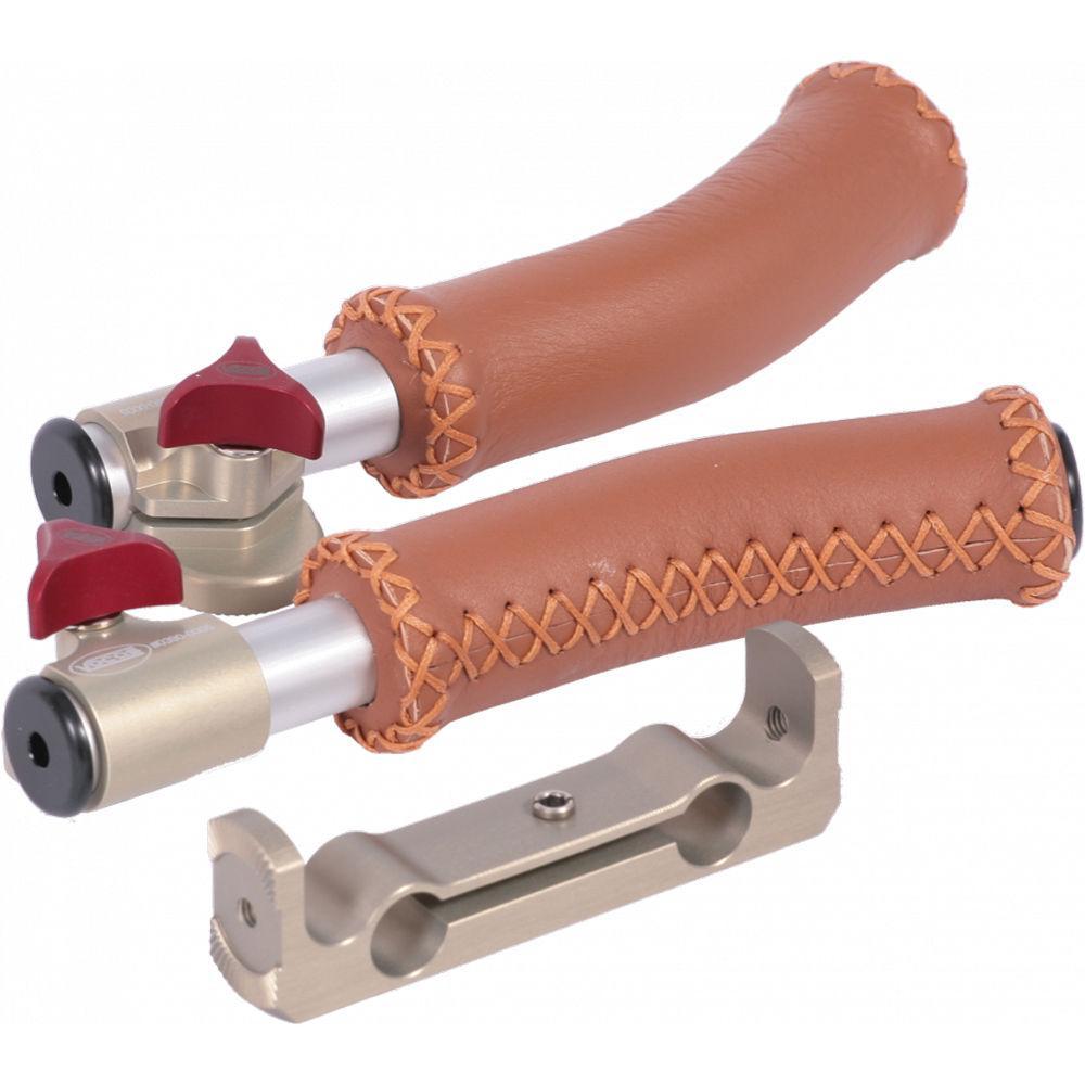 Vocas Handgrip kit with two short leather handgrips and 15 mm rail bracket