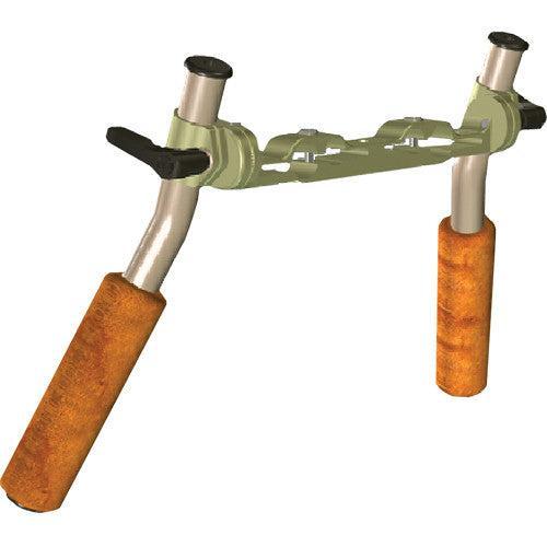 Vocas tube handgrip kit with two leather grips long (0390-0005) and one rail bracket (0390-0006)
