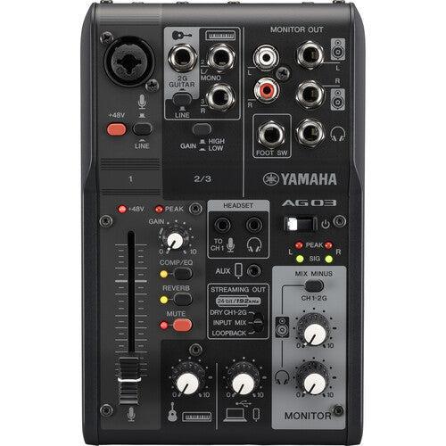 Yamaha AG03MK2 3 Channel Mixer & USB Audio Interface in Black