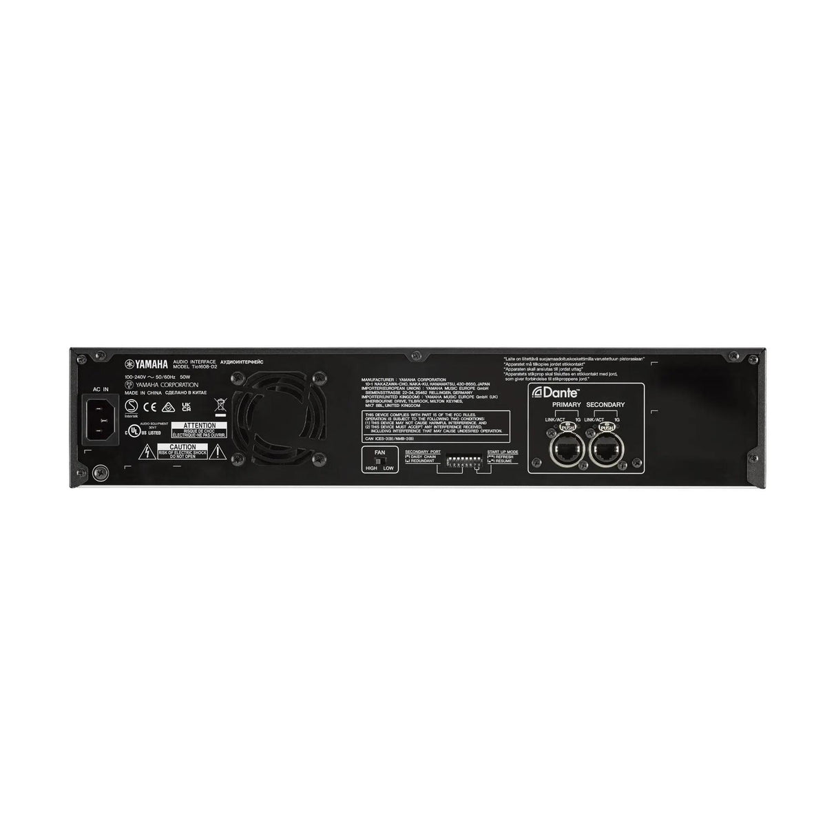 Yamaha Yamaha Tio1608-D2 Dante-Equipped I/O Rack
