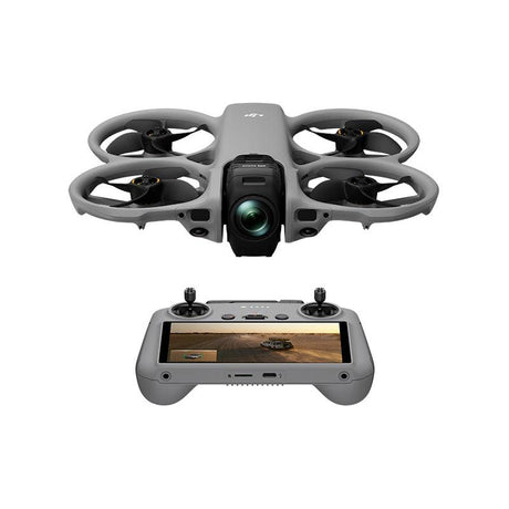 DJI Avata 360 Drone with camera and remote control on a white background