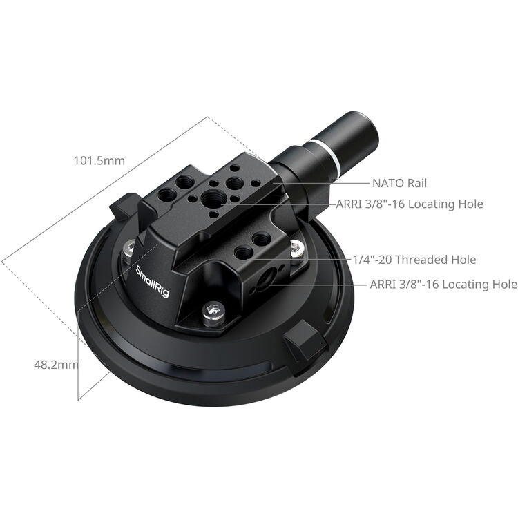 SmallRig 4'' Suction Cup Camera Mounting Support for Vehicle Shooting