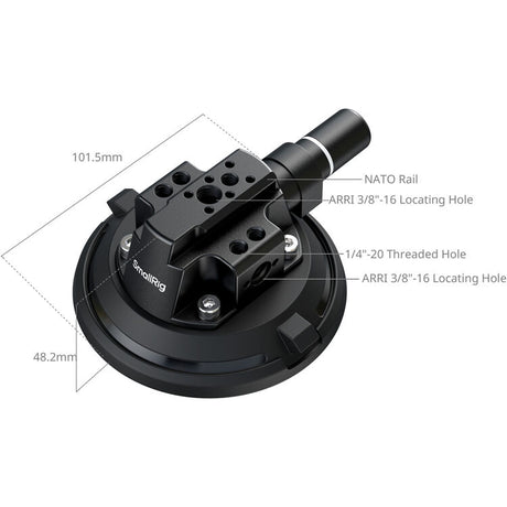 SmallRig 4'' Suction Cup Camera Mounting Support for Vehicle Shooting
