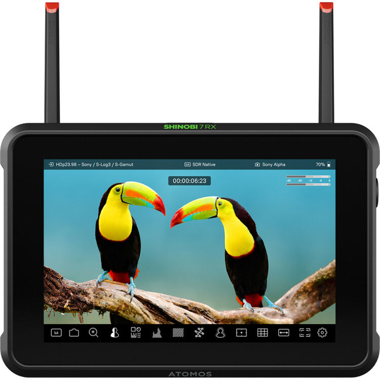 Atomos Shinobi 7 RX HDMI and SDI HDR On-Camera Monitor and Wireless Receiver
