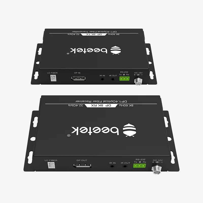 Beetek Single-core LC DP 1.4 Single-mode fiber extender +IR + 232