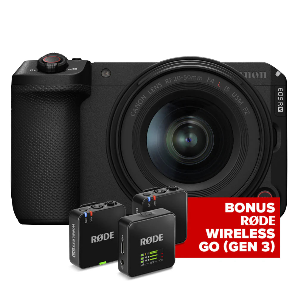 Canon EOS R6V Full-Frame Mirrorless Camera with RF 20-50mm f/4L Lens and Rode Wireless GO