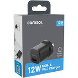 Comsol 12W USB-A Wall Charger (Black)