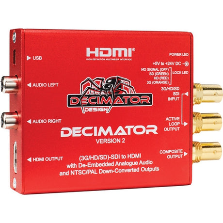 Decimator 3G/HD/SD-SDI to HDMI Converter with Built-In NTSC/PAL & Analog Audio Outputs