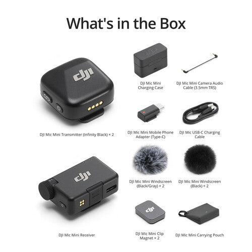 DJI Mic Mini 2-Person Compact Wireless Microphone System with Case