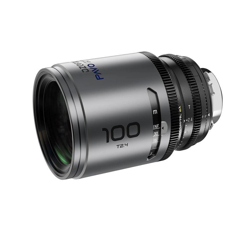 DZOFILM Pavo 100mm T2.4 2x Anamorphic Prime Lens (Blue Coating, PL/EF Mount, Metres)
