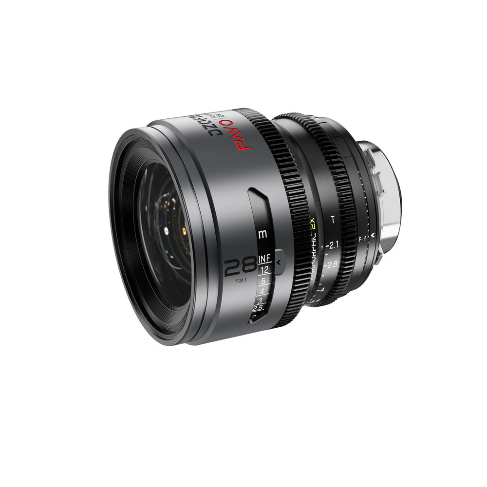 DZOFILM Pavo 28mm T2.1 2x Anamorphic Prime Lens (Neutral Coating, PL/EF Mount, Metres)