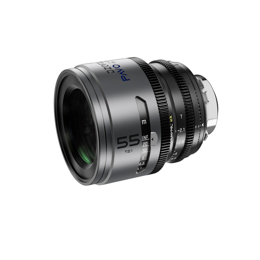 DZOFILM Pavo 55mm T2.1 2x Anamorphic Prime Lens (Blue Coating, PL/EF Mount, Metres)
