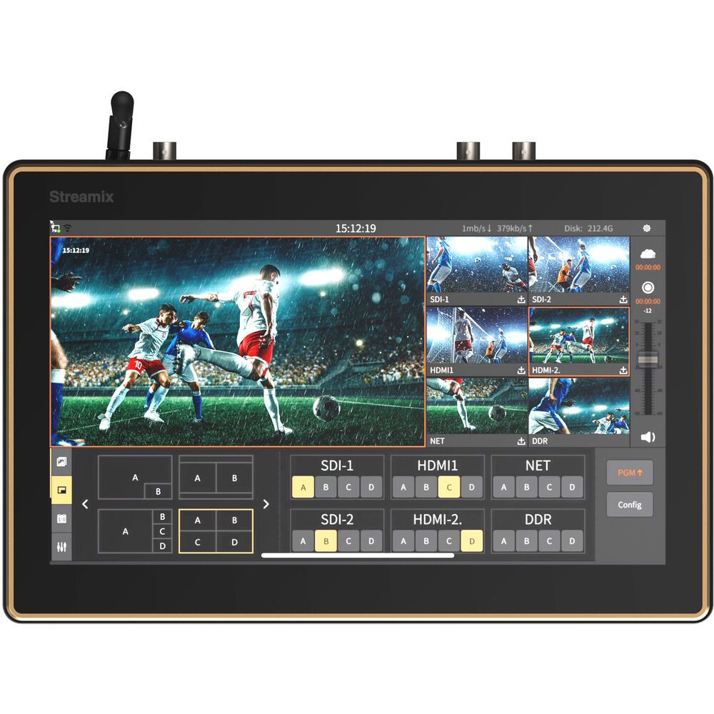 Hollyland Streamix M1 SDI HDMI Video Switcher with 11 Inch HD Touchscreen