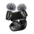 Hollyland LARK A2 Duo Wireless Microphone (Space Gray, Charging Case)