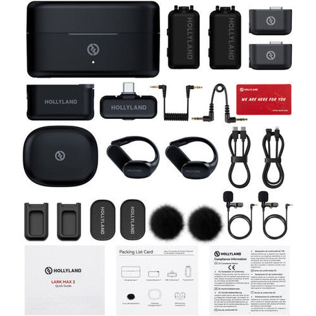 Hollyland LARK MAX 2 Ultimate Combo 2-Person Wireless Microphone System with OWS Monitor Earphone