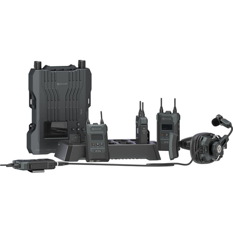 Hollyland Solidcom M1 Pro Full-Duplex ENC Wireless Intercom System with 4 Beltpacks and Double-Ear Headsets