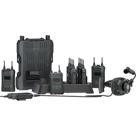 Hollyland Solidcom M1 Pro Full-Duplex ENC Wireless Intercom System with 8 Beltpacks and Double-Ear Headsets