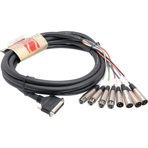 Hosa 5 metre AES/EBU Snake DB25 to 4 x XLR3M and 4 x XLR3F