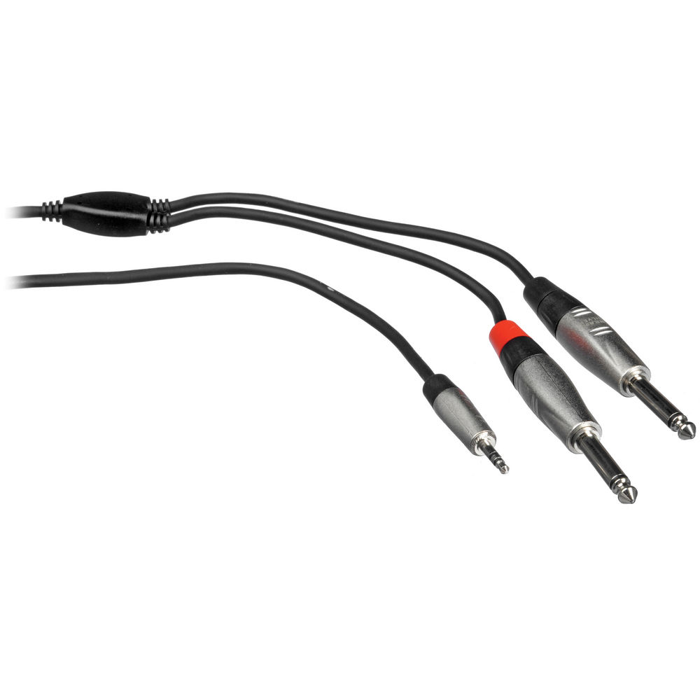 Hosa Technology REAN 3.5mm TRS to Dual 1/4" TS Pro Stereo Breakout Cable - 1.8m