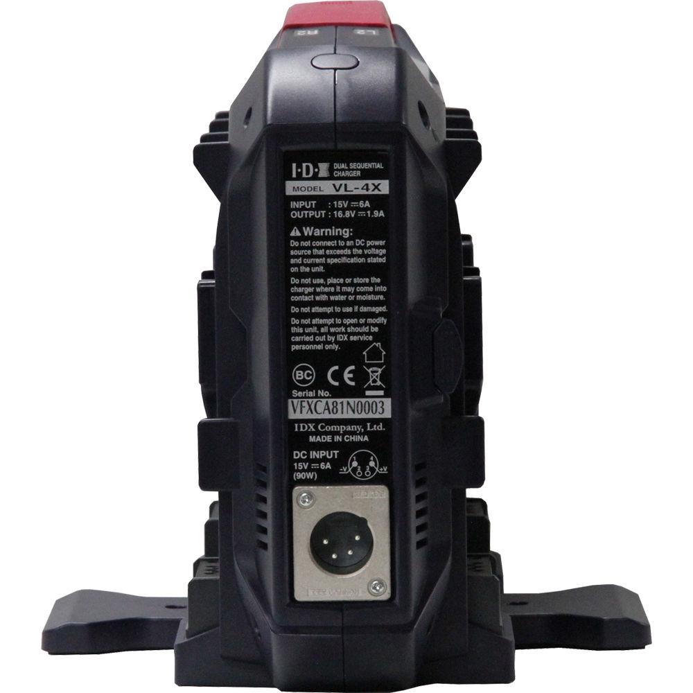 IDX VL-4X V-Mount 4-Channel Dual Sequential Charger