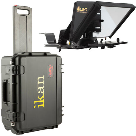 Ikan Elite V2 Universal Tablet Teleprompter for iPad and Pro with Rolling Hard Case