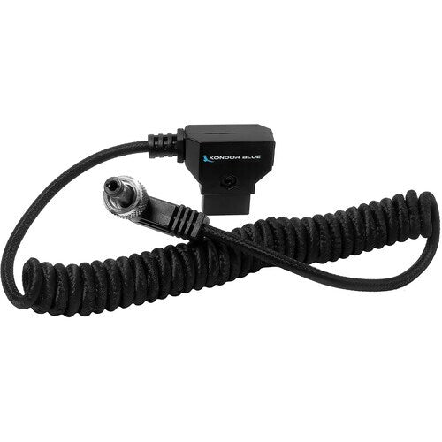Kondor Blue Coiled D-Tap to Locking DC 2.5mm Right-Angle Cable for amaran