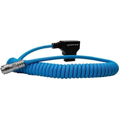 Kondor Blue Coiled D-Tap to 4-Pin Cable for Select Portkeys Monitors