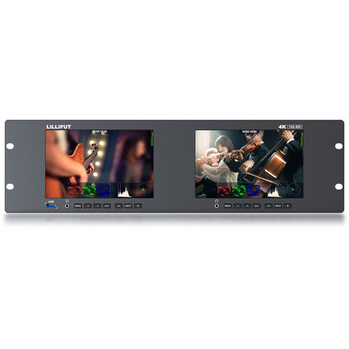 Lilliput RM-7026-12G Dual 7" 12G Rack Monitor 12G-SDI & HDMI (3 RU)