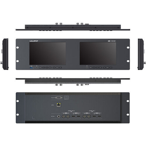 Lilliput RM-7026-12G Dual 7" 12G Rack Monitor 12G-SDI & HDMI (3 RU)
