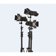 Lishuai 3 Head 50W Fresnel LED Light Kit with Roller Case
