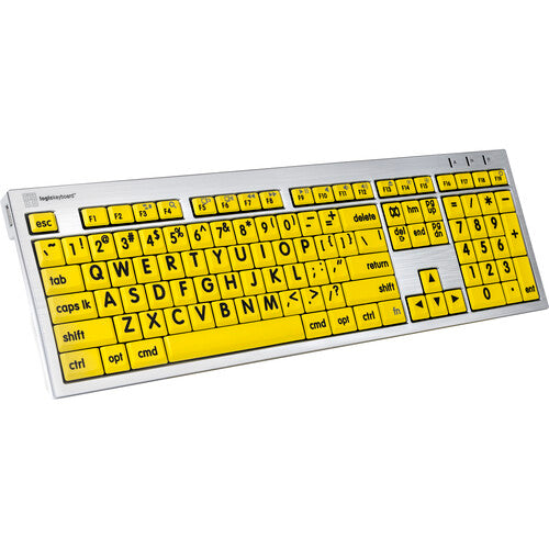 Logickeyboard Large Print ALBA Mac Pro Keyboard Black on Yellow