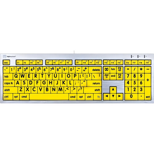 Logickeyboard Large Print ALBA Mac Pro Keyboard Black on Yellow