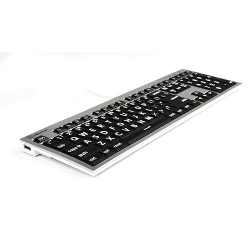 Logickeyboard Large Print ALBA Mac Pro Keyboard White on Black
