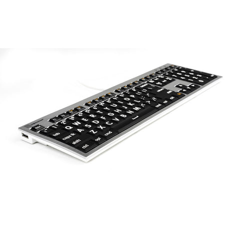 Logickeyboard Large Print ALBA Mac Pro Keyboard White on Black