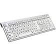 Logickeyboard XLPrint PC Slim Line Keyboard with Large Print Black on White