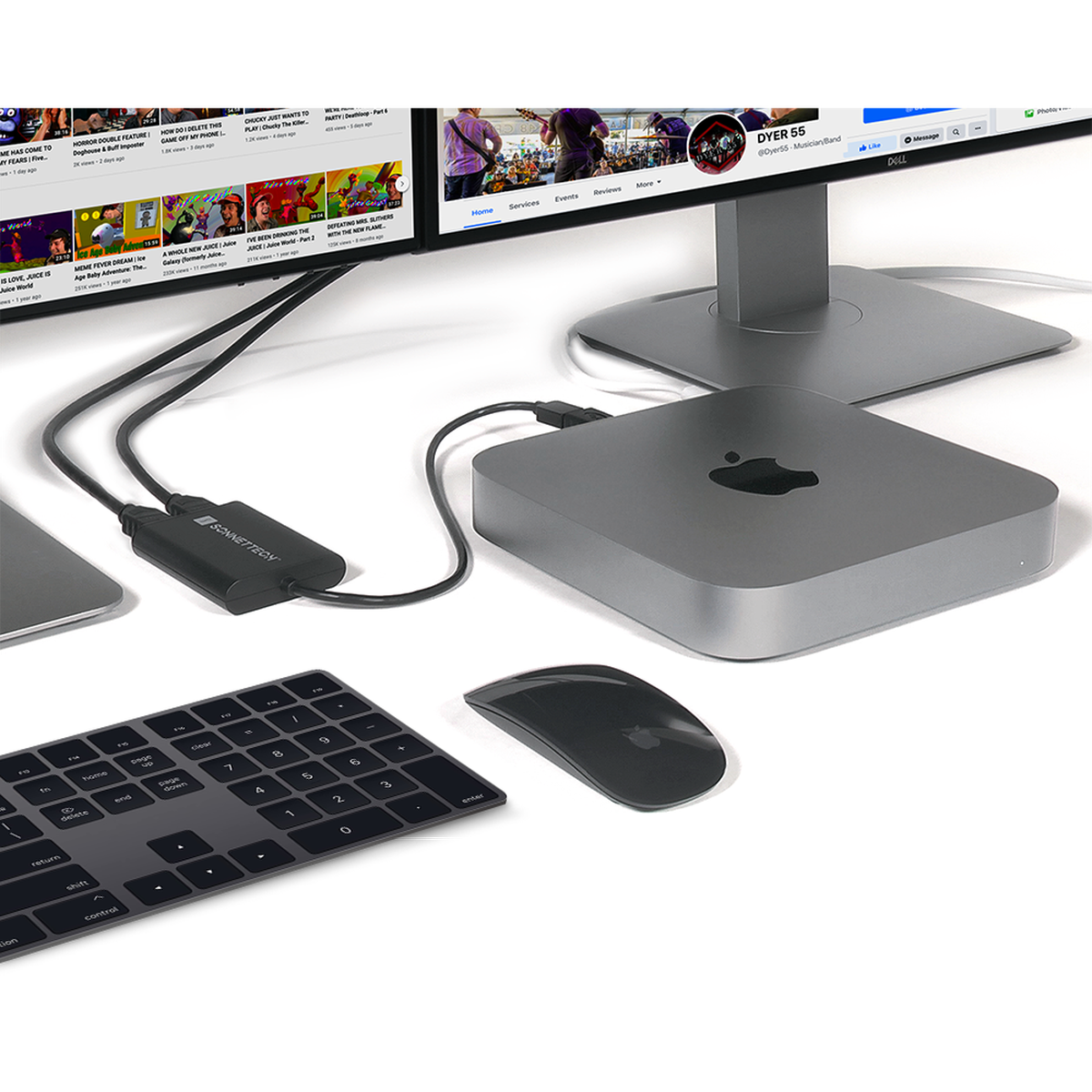 Sonnet USB-C DisplayLink 双 4K 60Hz HDMI 适配器，带 PD 直通