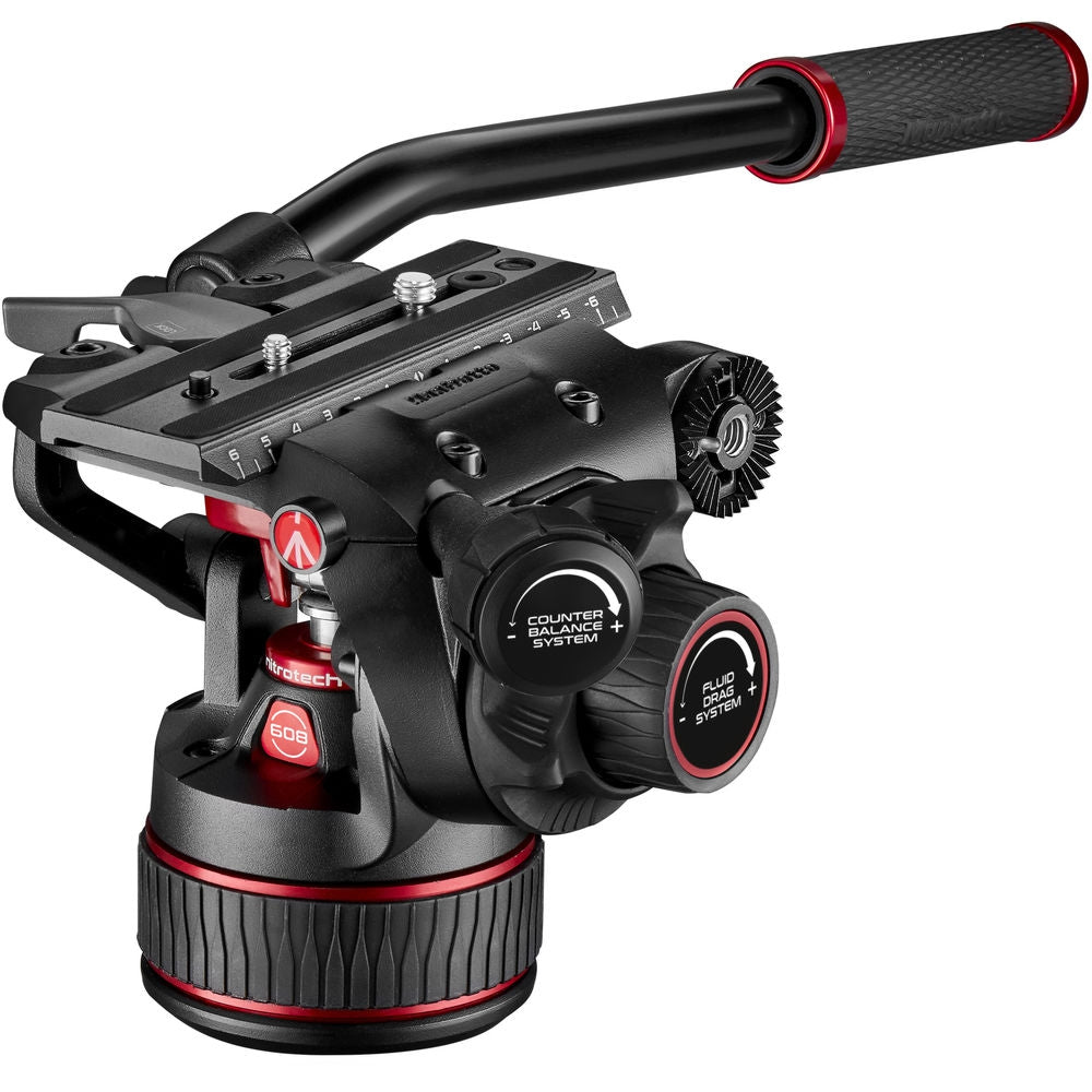 Manfrotto 608 Nitrotech Fluid Head with 645 FAST Twin Aluminium Tripod System and Bag